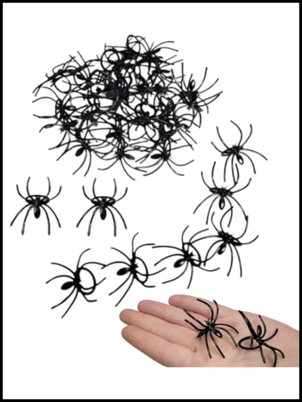 Halloween Realistic Spider Rings 144 Pcs Plastic Kids Size Party Favor Costume